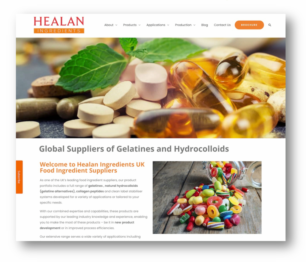 Healan Ingredients Website
