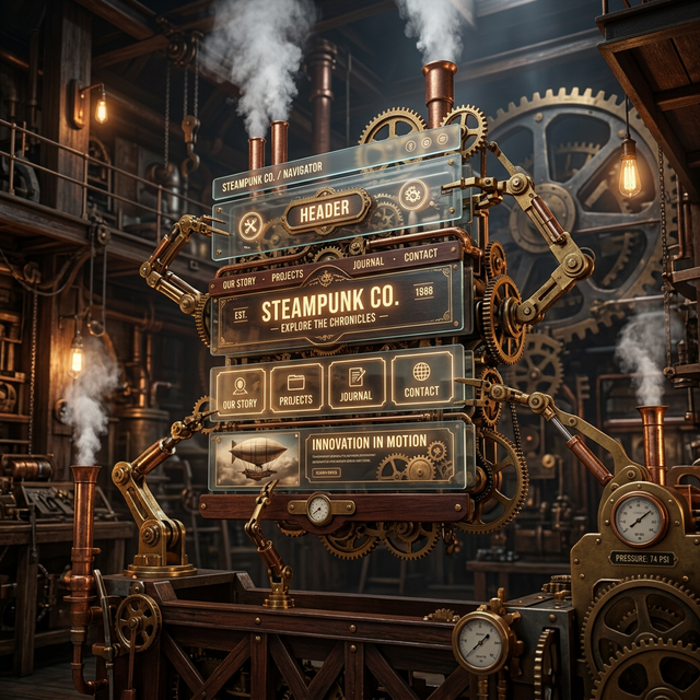 Website creation since 1989 - Steampunk illustration