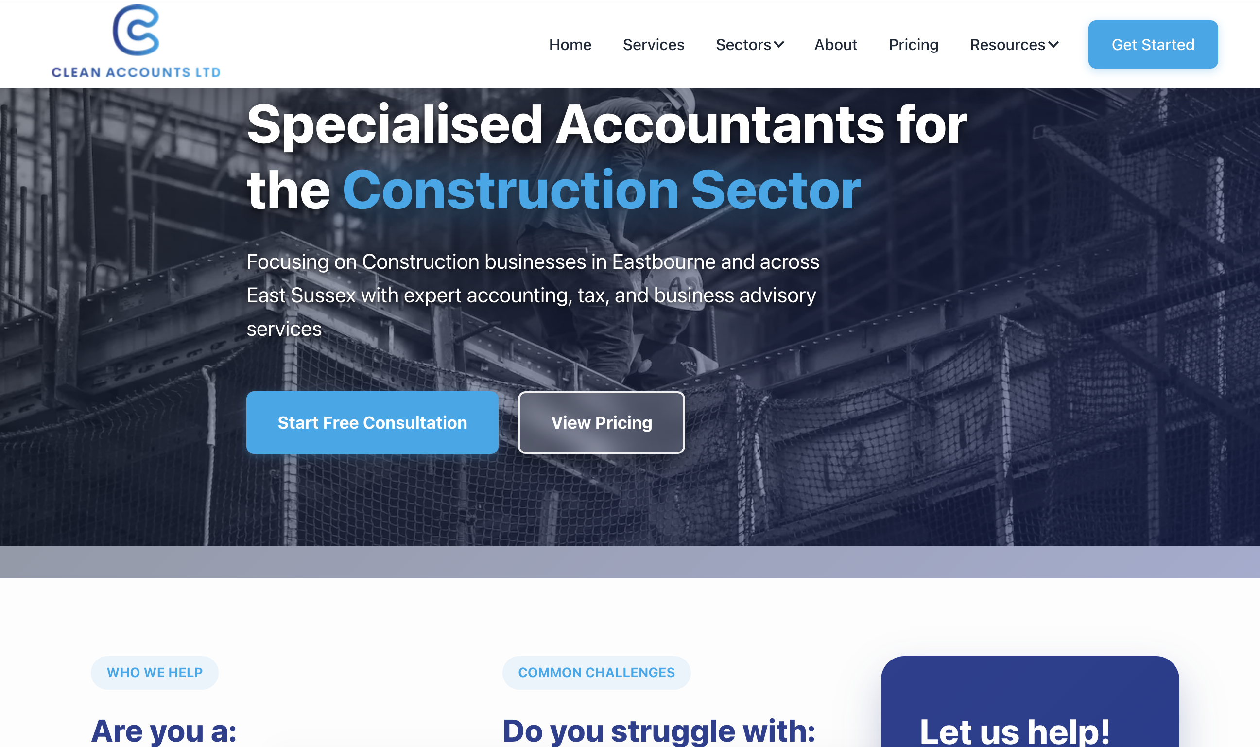 Clean Accounts website