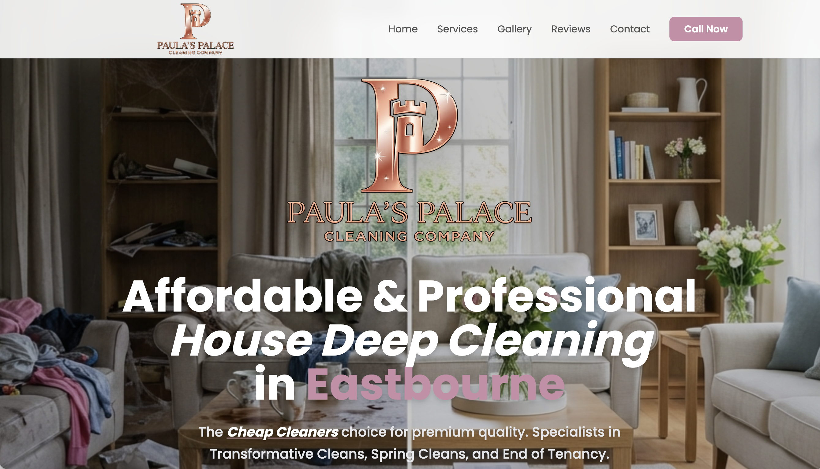 Paula's Palace Cleaning website
