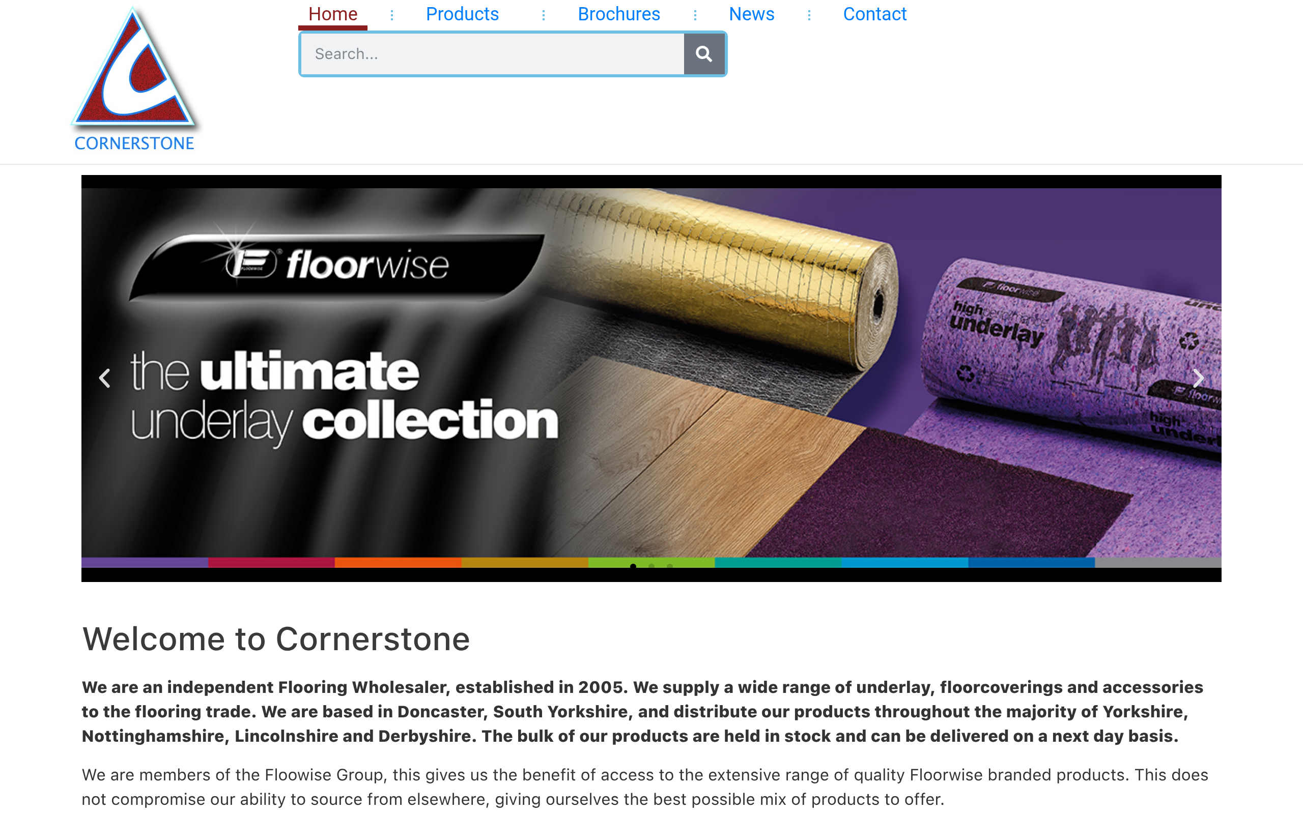 Cornerstone Flooring website