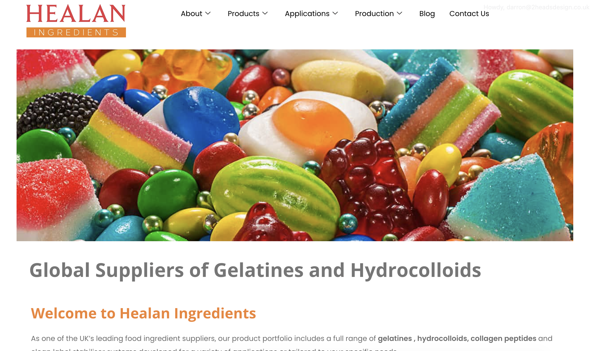 Healan Ingredients website