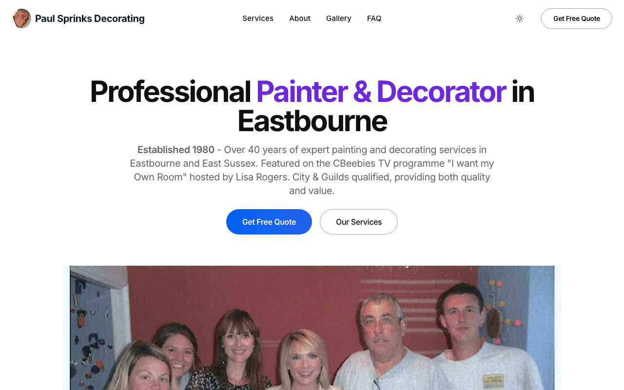 Paul Sprinks Decorating website
